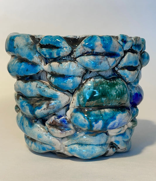 Kruka Raku med förgyllning